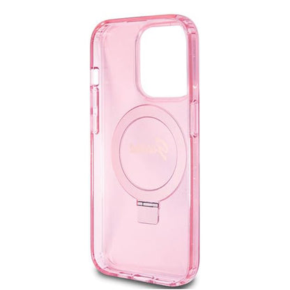 Θήκη MagSafe για Apple iPhone 15 Pro, Guess, IML Ring Stand Glitter, Ροζ