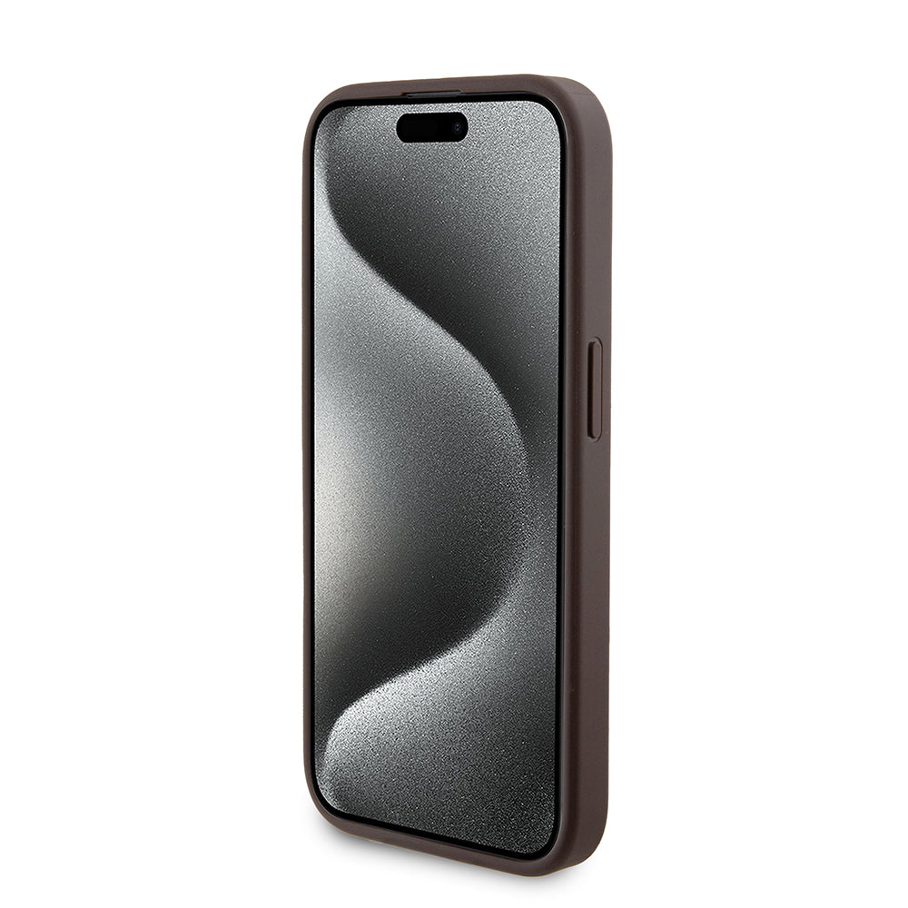Θήκη MagSafe για Apple iPhone 15 Pro, Guess, Powerbank 4G Metal Logo, Καφέ