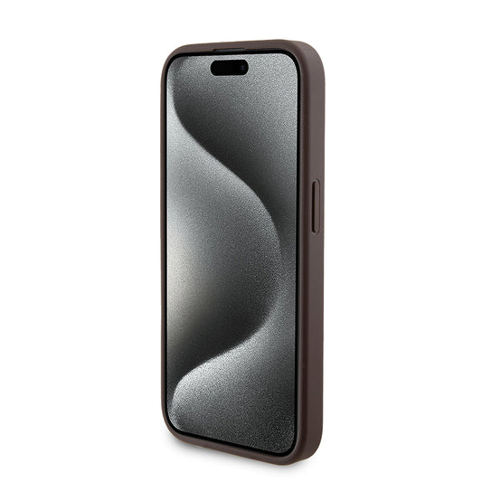 Θήκη MagSafe για Apple iPhone 15 Pro, Guess, Powerbank 4G Metal Logo, Καφέ