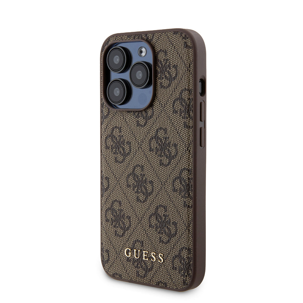 Θήκη MagSafe για Apple iPhone 15 Pro, Guess, Powerbank 4G Metal Logo, Καφέ