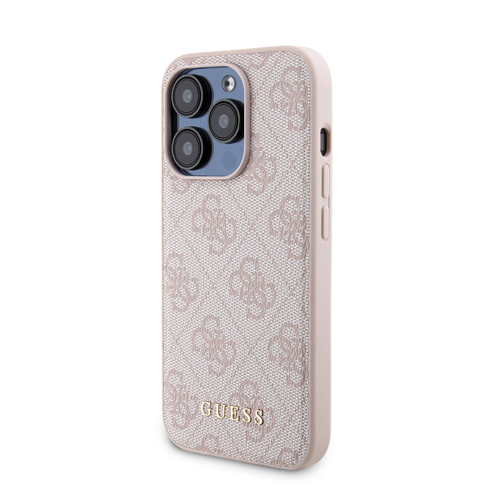 Θήκη MagSafe για Apple iPhone 15 Pro, Guess, Powerbank 4G Metal Logo, Ροζ