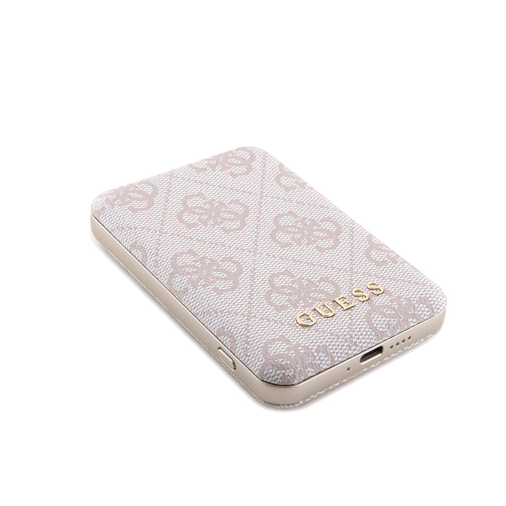 Θήκη MagSafe για Apple iPhone 15 Pro, Guess, Powerbank 4G Metal Logo, Ροζ