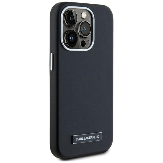 Θήκη MagSafe για Apple iPhone 15 Pro, Karl Lagerfeld, FW Metal Plate, Μαύρη
