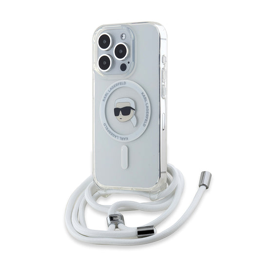 Θήκη MagSafe για Apple iPhone 15 Pro, Karl Lagerfeld, IML Crossbody Karl's Head, Διάφανη