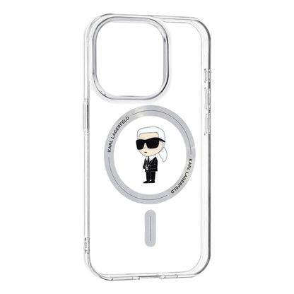 Θήκη MagSafe για Apple iPhone 15 Pro, Karl Lagerfeld, IML Ikonik Karl, Διαφανής