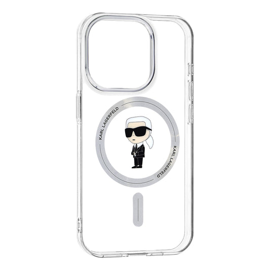 Θήκη MagSafe για Apple iPhone 15 Pro, Karl Lagerfeld, IML Ikonik Karl, Διαφανής