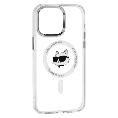 Θήκη MagSafe για Apple iPhone 15 Pro, Karl Lagerfeld, IML Metal Choupette's Head, Λευκή.
