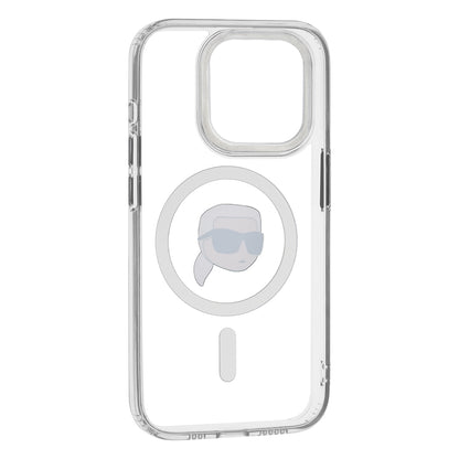 Θήκη MagSafe για Apple iPhone 15 Pro, Karl Lagerfeld, IML Metal Karl's Head, Λευκή
