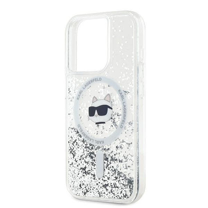 Θήκη MagSafe για Apple iPhone 15 Pro, Karl Lagerfeld, Liquid Glitter Choupette Head, Διαφανής