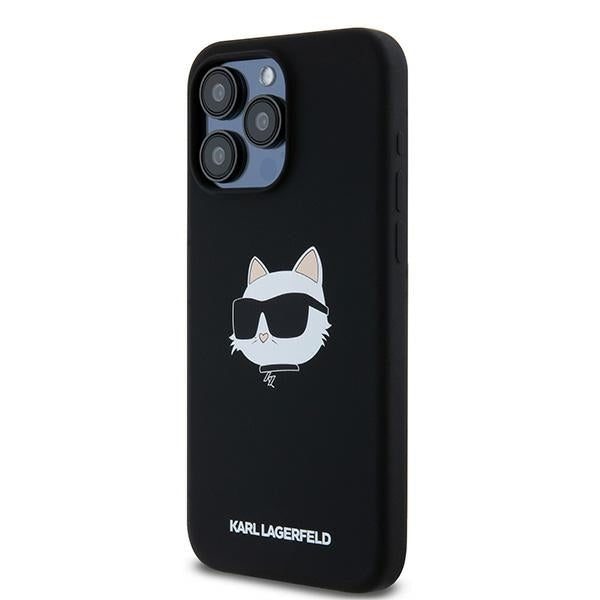 MagSafe Case for Apple iPhone 15 Pro, Karl Lagerfeld, Silicone Choupette's Head, Black