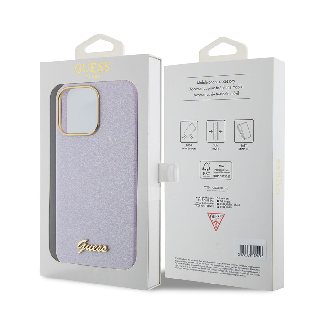 Θήκη MagSafe για Apple iPhone 15 Pro Max, Guess, Glitter Full Wrapped, Μωβ GUHCP15XPGMCSL