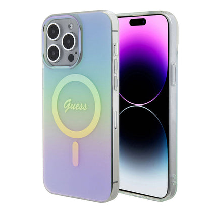 Θήκη MagSafe για Apple iPhone 15 Pro Max, Guess, IML Iridescent, Τυρκουάζ