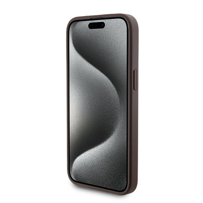 MagSafe Case for Apple iPhone 15 Pro Max, Guess, Powerbank 4G Metal Logo, Brown