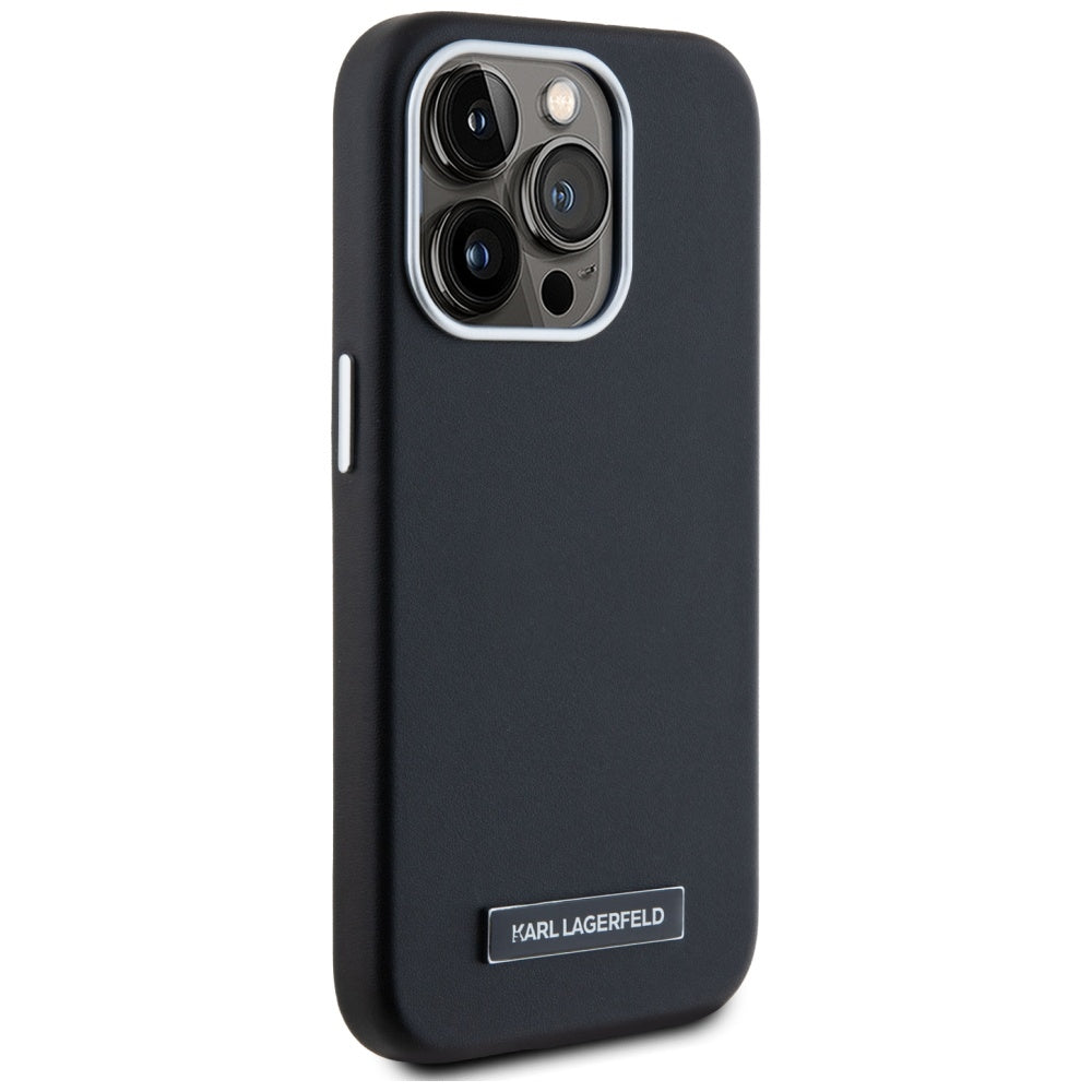 Θήκη MagSafe για Apple iPhone 15 Pro Max, Karl Lagerfeld, FW Metal Plate, Μαύρη