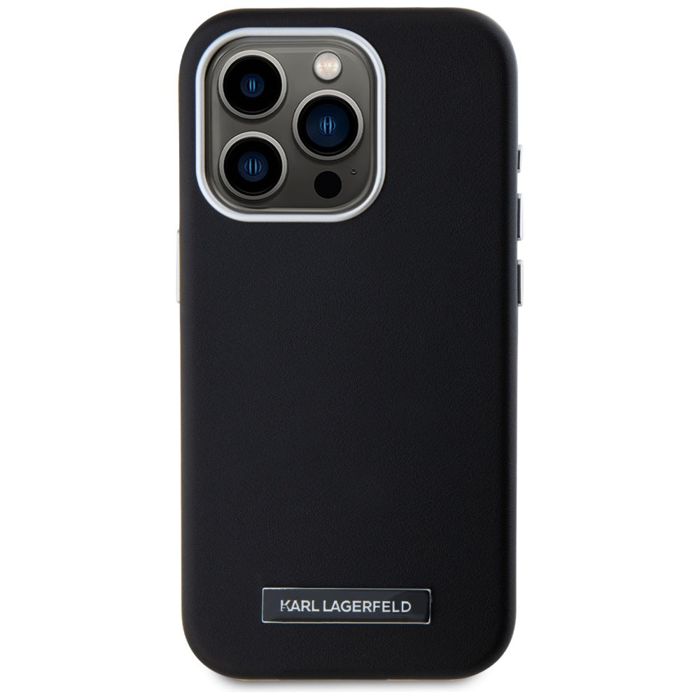 Θήκη MagSafe για Apple iPhone 15 Pro Max, Karl Lagerfeld, FW Metal Plate, Μαύρη