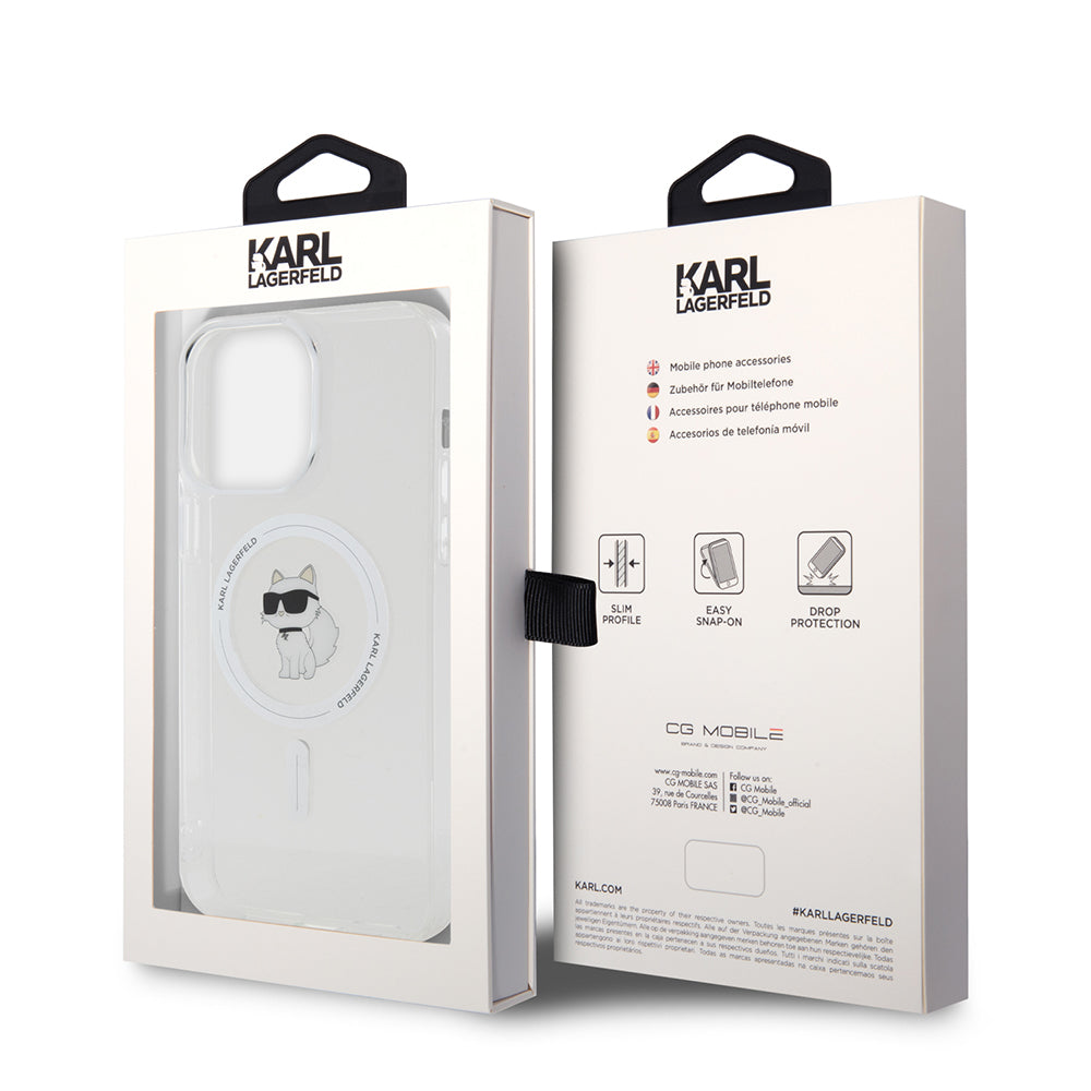 Θήκη MagSafe για Apple iPhone 15 Pro Max, Karl Lagerfeld, IML Choupette, Διάφανη