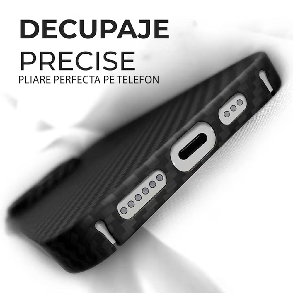 Θήκη MagSafe για Apple iPhone 15 Pro Max, Techsuit, Αραμιδική Ίνα, Μαύρη