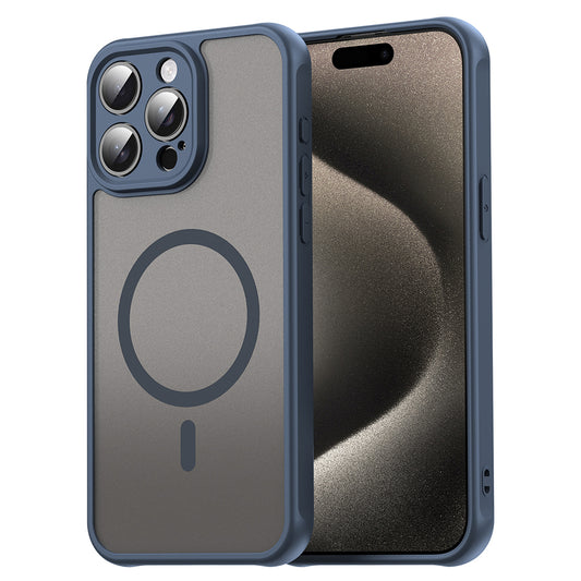 MagSafe Case for Apple iPhone 15 Pro Max, Techsuit, HaloFrost II, Navy Blue