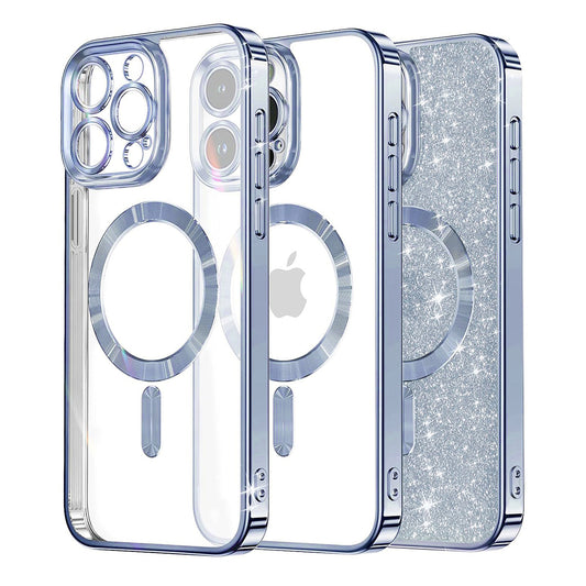 Θήκη MagSafe για Apple iPhone 15 Pro Max, Techsuit, Luxury Glitter, Bleu