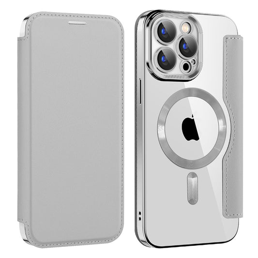 Θήκη MagSafe για Apple iPhone 15 Pro Max, Techsuit, SmartMag Book, Γκρι