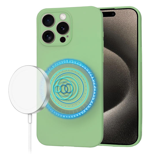 Θήκη MagSafe για Apple iPhone 15 Pro Max, Techsuit, SoftFlex, Ανοιχτό Πράσινο