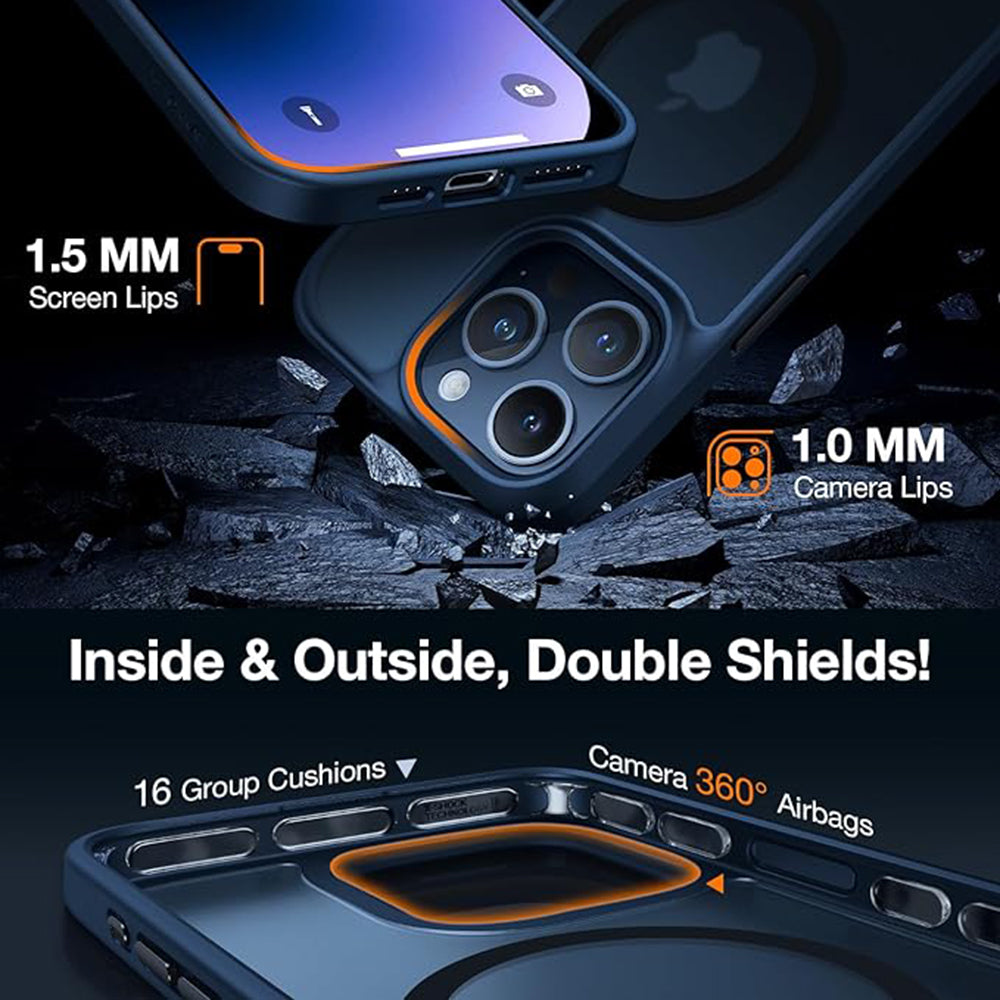 Θήκη MagSafe για Apple iPhone 15 Pro Max, Torras, Guardian, Μπλε Σκούρο