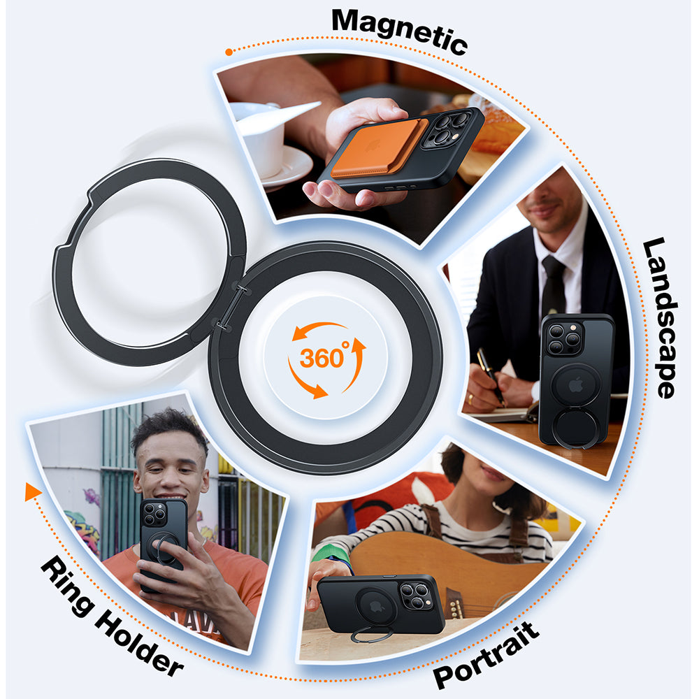 Θήκη MagSafe για Apple iPhone 15 Pro Max, Torras, Ostand Pro, Μαύρη