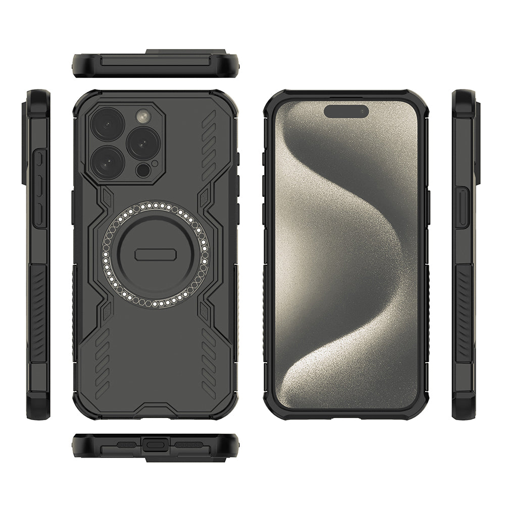 Θήκη MagSafe για Apple iPhone 15 Pro, Techsuit, ArmorMag, Μαύρη