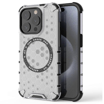 Θήκη MagSafe για Apple iPhone 15 Pro, Techsuit, HoneyComb Shield, Λευκή