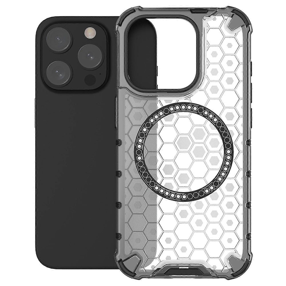 Θήκη MagSafe για Apple iPhone 15 Pro, Techsuit, HoneyComb Shield, Λευκή