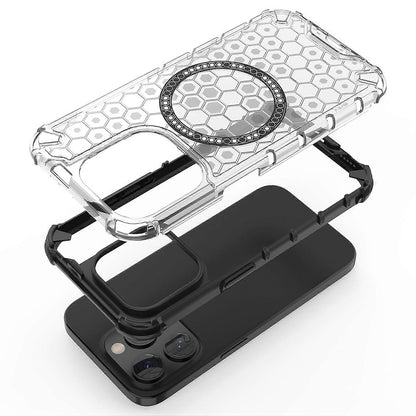Θήκη MagSafe για Apple iPhone 15 Pro, Techsuit, HoneyComb Shield, Λευκή