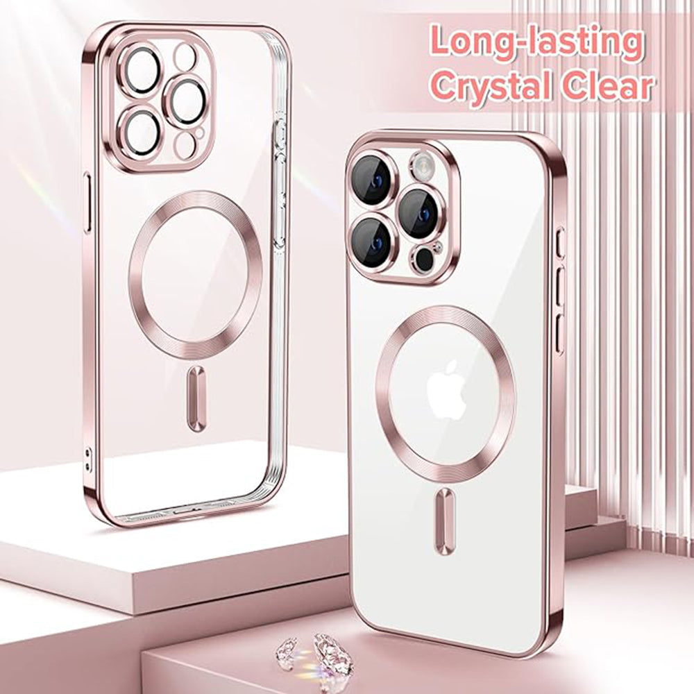 Θήκη MagSafe για Apple iPhone 15 Pro, Techsuit, Luxury Crystal, Ροζ