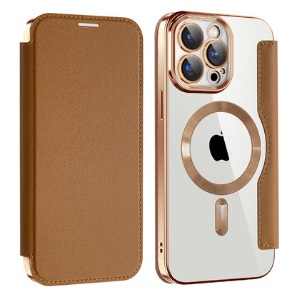 Θήκη MagSafe για Apple iPhone 15 Pro, Techsuit, SmartMag Book, Καφέ