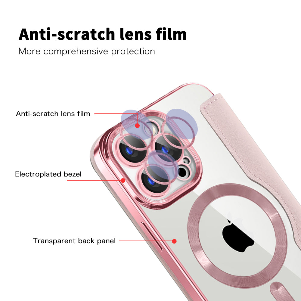 Θήκη MagSafe για Apple iPhone 15 Pro, Techsuit, SmartMag Book, Ροζ