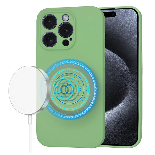 Θήκη MagSafe για Apple iPhone 15 Pro, Techsuit, SoftFlex, Ανοιχτό Πράσινο