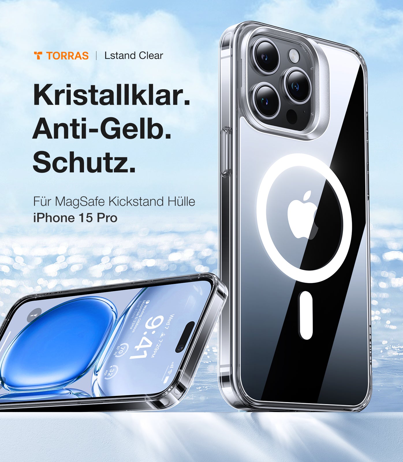 Θήκη MagSafe για Apple iPhone 15 Pro, Torras, Lstand, Διαφανής