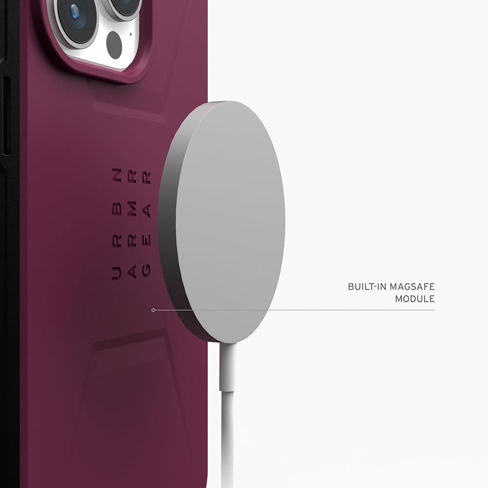 Θήκη MagSafe για Apple iPhone 15 Pro, Urban Armor Gear, Civilian, Βυσσινί