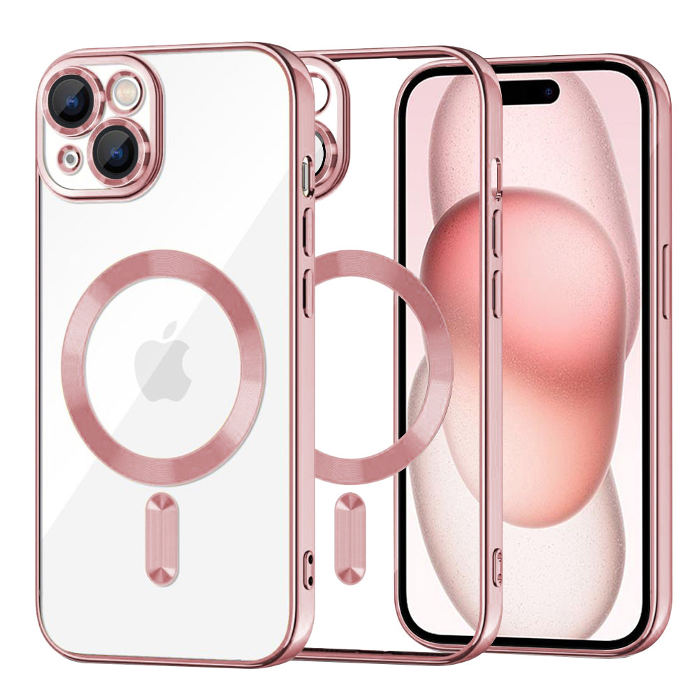 Θήκη MagSafe για Apple iPhone 15, Techsuit, Luxury Crystal, Ροζ