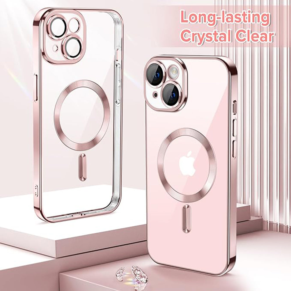 Θήκη MagSafe για Apple iPhone 15, Techsuit, Luxury Crystal, Ροζ