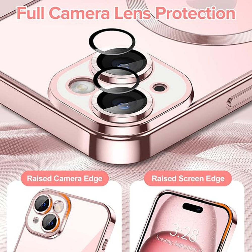 Θήκη MagSafe για Apple iPhone 15, Techsuit, Luxury Crystal, Ροζ
