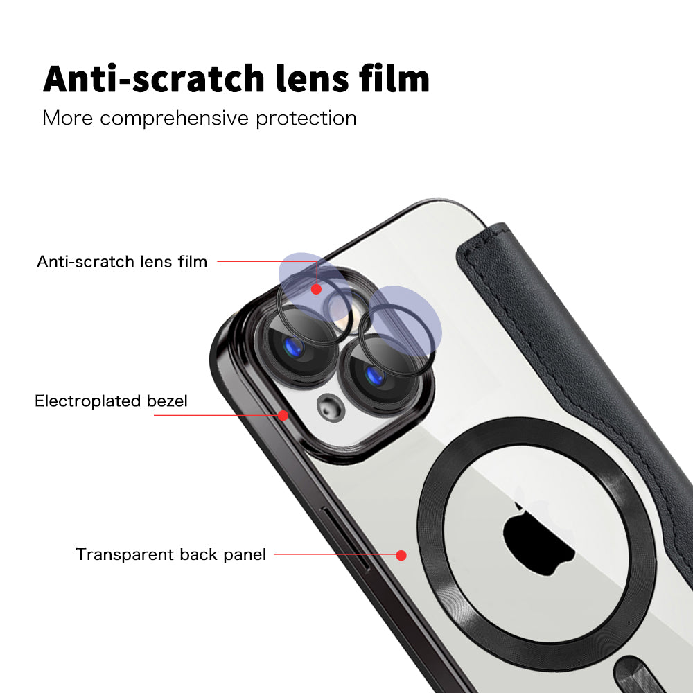 Θήκη MagSafe για Apple iPhone 15, Techsuit, SmartMag Book, Μαύρη
