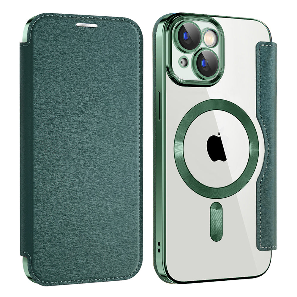 Θήκη MagSafe για Apple iPhone 15, Techsuit, SmartMag Book, Πράσινο