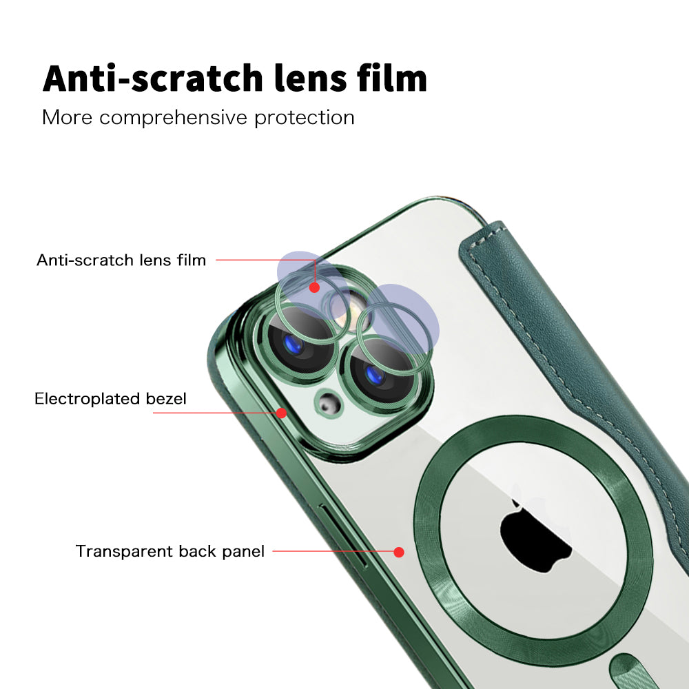 Θήκη MagSafe για Apple iPhone 15, Techsuit, SmartMag Book, Πράσινο