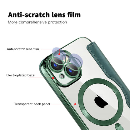 Θήκη MagSafe για Apple iPhone 15, Techsuit, SmartMag Book, Πράσινο