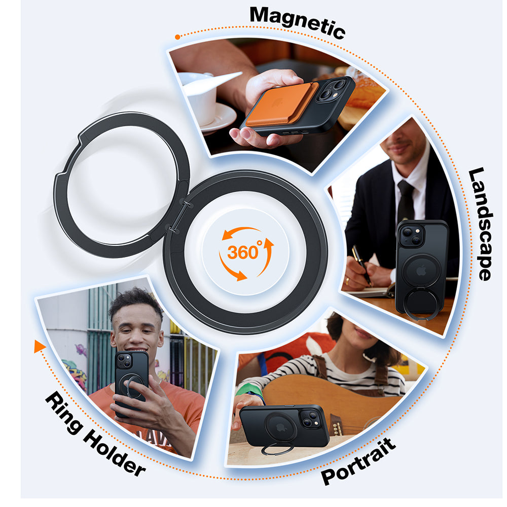 Θήκη MagSafe για Apple iPhone 15, Torras, Ostand Pro, Μαύρη