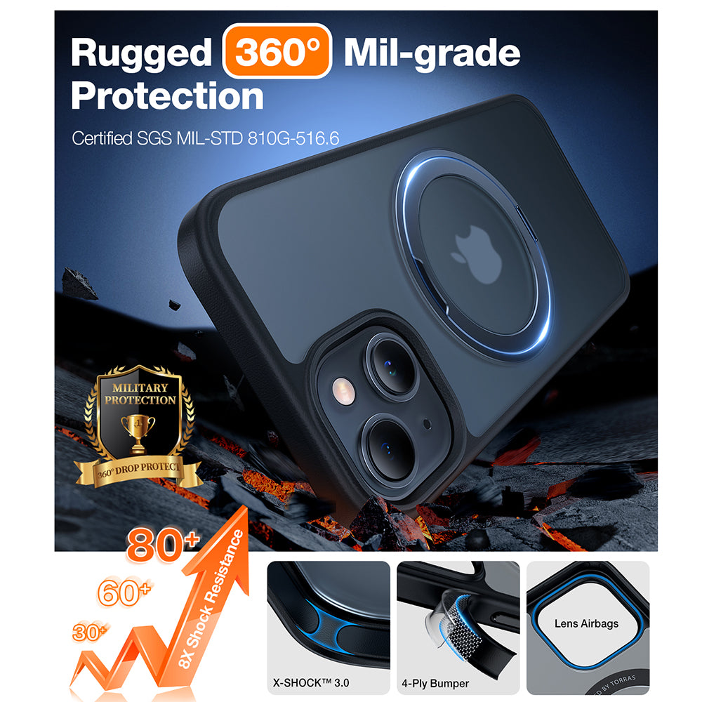 Θήκη MagSafe για Apple iPhone 15, Torras, Ostand Pro, Μαύρη