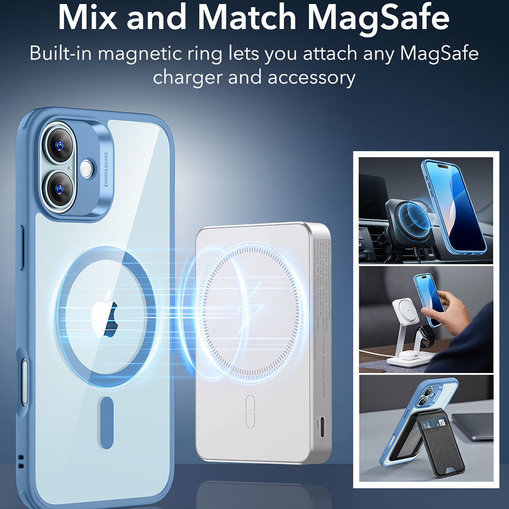 Θήκη MagSafe για Apple iPhone 16, ESR, Classic Hybrid, Διάφανο Μπλε