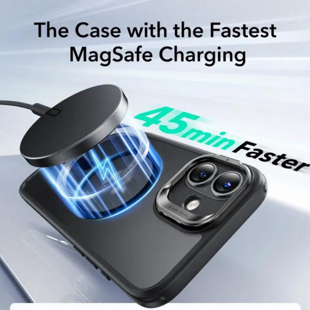 Θήκη MagSafe για Apple iPhone 16, ESR, Classic Hybrid Kickstand Slide, Ματ Μαύρη