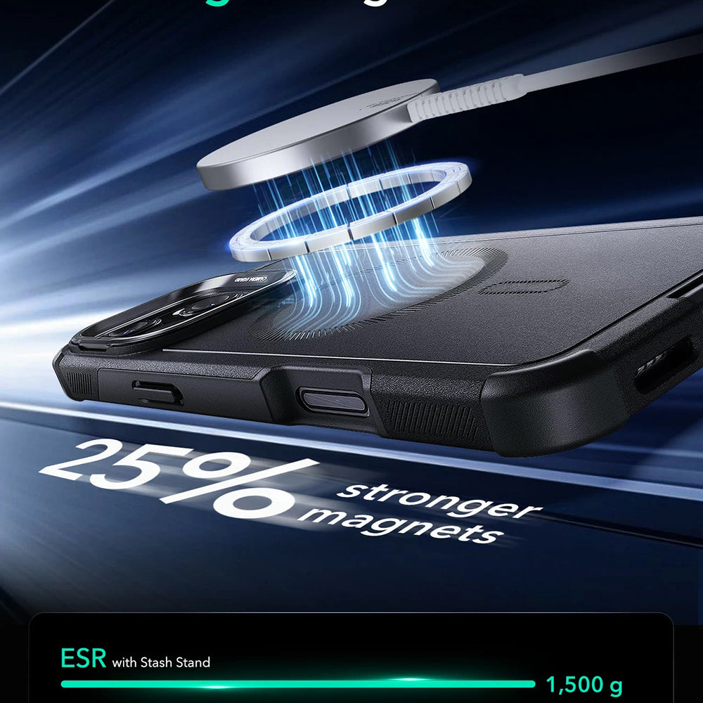 Θήκη MagSafe για Apple iPhone 16, ESR, Cyber Armor Kickstand, Μαύρη