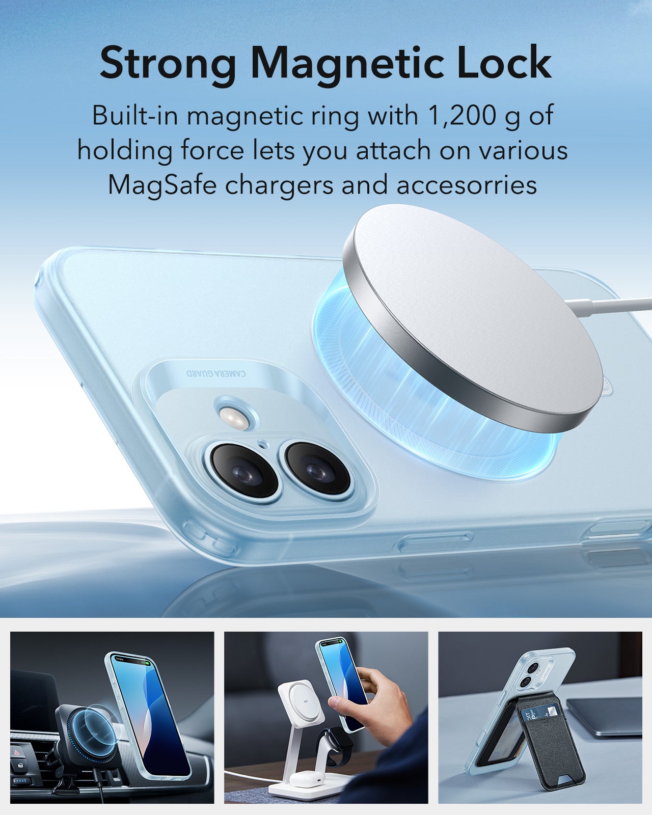 MagSafe Case for Apple iPhone 16, ESR, Zero, Satin Blue